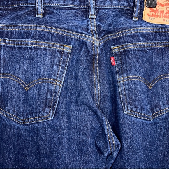 34x37 Levis 517 Dark Blue Denim Jeans Cotton Boot Cut Style - Picture 7 of 14